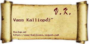 Vass Kalliopé névjegykártya